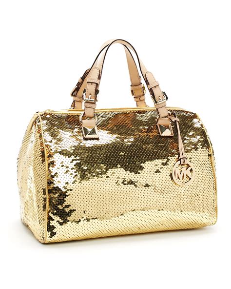 michael kors gold sequin purse|michael kors gold purse large.